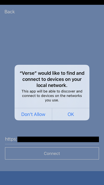 Traveler Setting Up Of Verse For Ios On Ios14 Shows Error Message